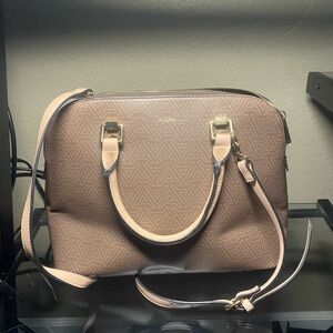 Aldo Taupe Brown Monogram Dome Satchel